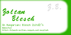 zoltan blesch business card